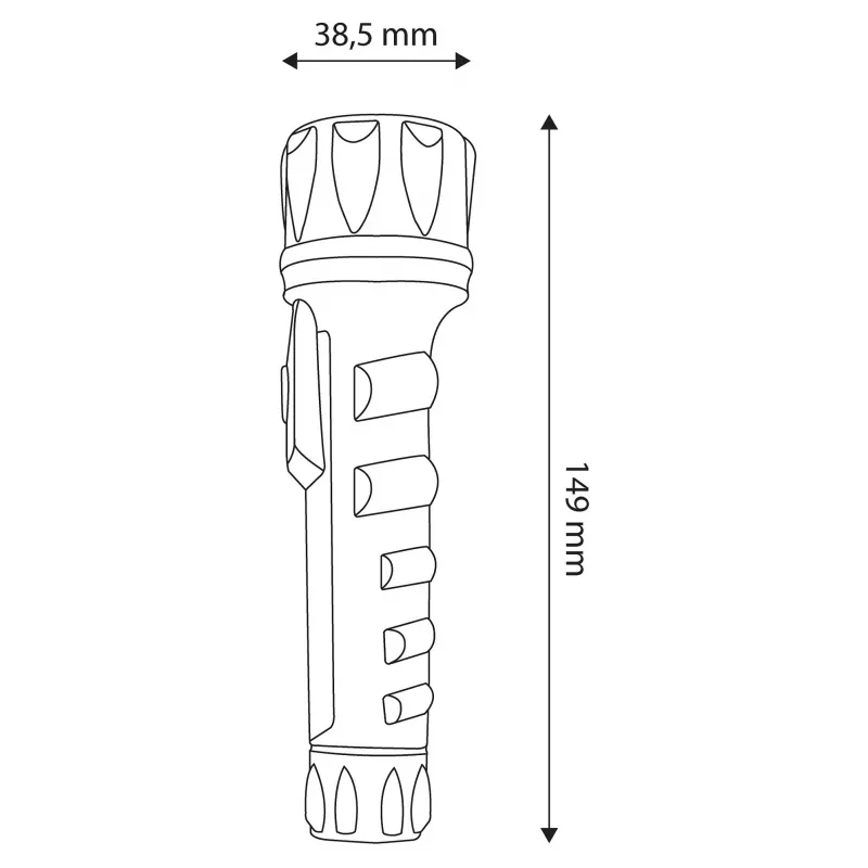 ENTAC EFL-2AA-PL Φακός LED 2xAA πλαστικό ABS μαύρο 30 lumen