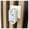 ENTAC Αντάπτορας πρίζας με 2x USB-A λευκό