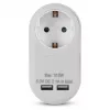 ENTAC Αντάπτορας πρίζας με 2x USB-A λευκό