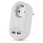 ENTAC Αντάπτορας πρίζας με 2x USB-A λευκό