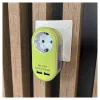 ENTAC Αντάπτορας πρίζας με 2x USB-A lime