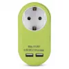ENTAC Αντάπτορας πρίζας με 2x USB-A lime