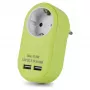 ENTAC Αντάπτορας πρίζας με 2x USB-A lime