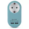 ENTAC Αντάπτορας Πρίζας με 2x USB-A Μπλε