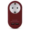 ENTAC Αντάπτορας Επιτοίχιας Πρίζας με 2x USB-A Βυσσινί