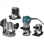 Makita RT0702CX3J ρούτερ ακμών 710W τσόκ 8mm με 3 βάσεις βαλίτσα MAKPAC