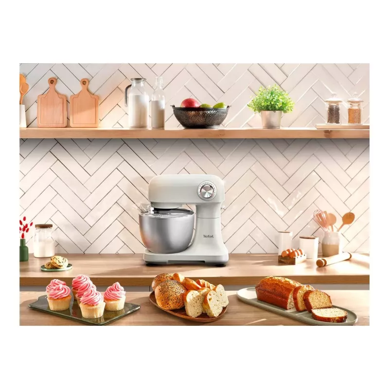 TEFAL QB140AF0 Bake Easy Μίξερ βάσης, 500 W, 12 ταχύτητες, 3,5 L μπολ, Μπεζ