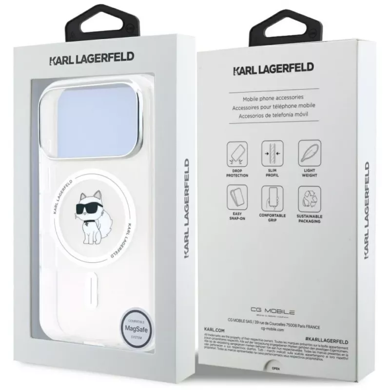 Karl Lagerfeld IML Choupette MagSafe Θήκη για Apple iPhone 17 Pro Max, Διάφανο