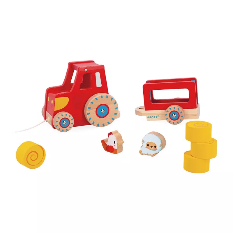 Janod Farm Tractor Παιχνίδι με Σχοινί