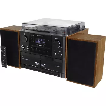 Soundmaster MCD5600BR Στερεοφωνικό με Πικάπ, DAB+, FM, Bluetooth, CD, Κασέτα, USB, 2 x 5 W, Καφέ