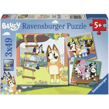 RAVENSBURGER Παιδικό Παζλ Bluey - Creating Memories (3 x 49 Τεμάχια)