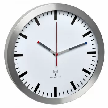 TFA 60.3528.02 Ρολόι τοίχου με ραδιοσυχνότητα Αλουμίνιο 300 mm x 45 mm Αθόρυβος δείκτης δευτερολέπτων