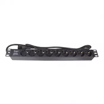 Good Connections GC-N0107 Πολύπριζο 19 ιντσών 1U, 9x Υποδοχές Schuko, Βύσμα IEC C14, Καλώδιο 1,8m, Μαύρο
