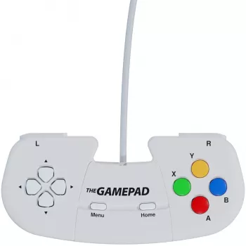 Retro Games The Gamepad White - Ενσύρματο USB gamepad για PC, Mac, ZX Spectrum, THEC64, THEA500 Mini - Ψηφιακό σταυρό, 10 πλήκτρα, καλώδιο 1,8 m
