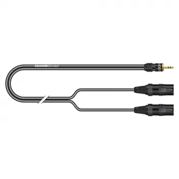 Sommer Cable SC-Onyx 2025 MKII Καλώδιο διαχωρισμού στερεοφωνικού, 2 x 1 x 0,25 mm², βύσμα στερεοφωνικού mini jack 3,5 mm σε 2x βύσματα XLR 3 ακίδων, HICON, μαύρο, 2,5 m (ON9V-0250-SW)
