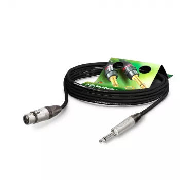 Sommer Cable Stage 22 Highflex Καλώδιο μικροφώνου, 2 x 0,22 mm², υποδοχή XLR 3-πολ. σε βύσμα μονοφωνικού jack 6,3 mm, NEUTRIK, μαύρο, 1 m (SG79-0100-SW)