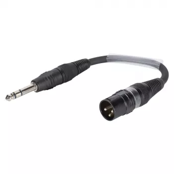 Sommer Cable Καλώδιο προσαρμογέα, βύσμα στερεοφωνικού jack 6,3 mm σε βύσμα XLR 3-πολ., μαύρο, 0,15 m (SGFDU0015-SW)