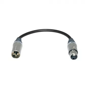 Sommer Cable καλώδιο προσαρμογέα, βύσμα XLR αρσενικό 3 ακίδων σε υποδοχή XLR θηλυκή 3 ακίδων, NEUTRIK, γκρι, 0,2 m (SGZ9-20-200-0020)