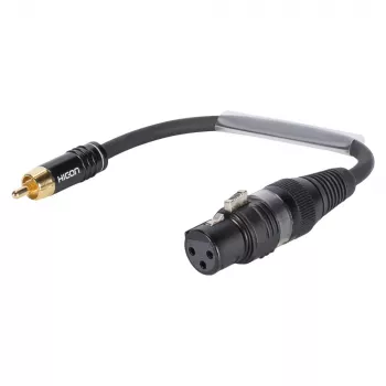 Sommer Cable καλώδιο προσαρμογέα, βύσμα Cinch αρσενικό σε υποδοχή XLR θηλυκή 3 ακίδων, μαύρο, 0,15 m (TRH8U0015-SW)