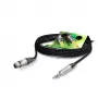 Sommer Cable Stage 22 Highflex καλώδιο μικροφώνου, 2 x 0,22 mm², υποδοχή XLR 3 ακίδων σε βύσμα στερεοφωνικού jack 6,3 mm, NEUTRIK, μαύρο, 2,5 m (SGN5-0250-SW)