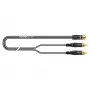 Sommer Cable SC-Onyx 2008 καλώδιο προσαρμογέα ήχου, 2 x 1 x 0,08 mm², 2x βύσμα RCA σε υποδοχή mini jack στερεοφωνικού 3,5 mm, HICON, μαύρο, 2,5 m (O84W-0250-SW)