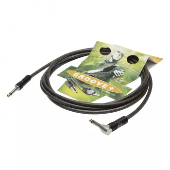 Sommer Cable SC-Spirit XXL Καλώδιο οργάνου, 1 x 0,75 mm², μονοφωνικό καρφί 6,3 mm σε μονοφωνικό καρφί 6,3 mm 90° (NOISEFREE), HICON, μαύρο-διαφανές, 3 m (SX3C-0300)
