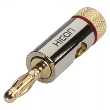 Sommer Cable HICON βύσμα μπανάνας ηχείου με καθολική βιδωτή επαφή σύσφιξης, τοποθέτηση σε καλώδιο - κόκκινο
