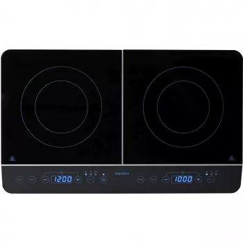MEDION LIFE διπλή επαγωγική εστία MD 15324 (μαύρο, 3500 Watt, 2x Ø 20 cm)