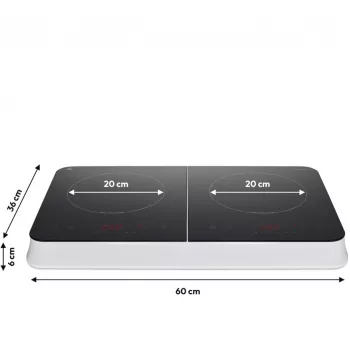 MEDION LIFE διπλή επαγωγική εστία MD18493 (μαύρο, 3500 Watt, 2x 20 cm)