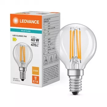 Osram LED Classic P 40 Filament 3.4W 827 Clear E14 LED Λάμπα, Mini Globe
