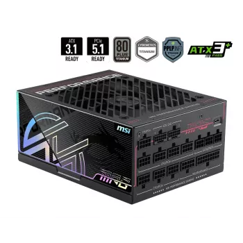 MSI MPG Ai1300TS PCIE5 1300W ATX 3.0 80 PLUS Gold Full Modular Τροφοδοτικό, Μαύρο