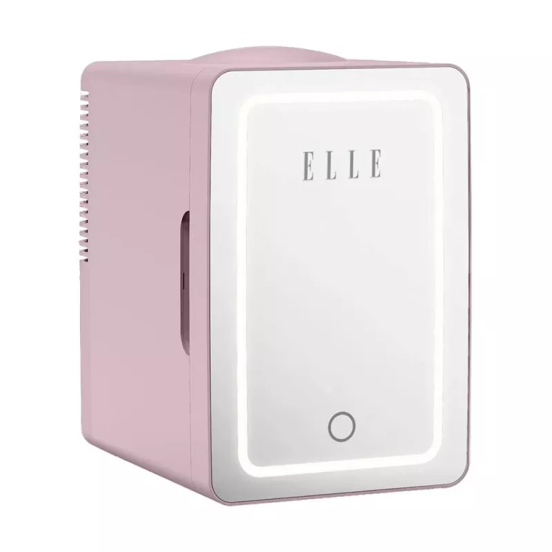 ELLE Home ESDAF01PUEU Μίνι ψυγείο με καθρέφτη μακιγιάζ LED 6L μωβ