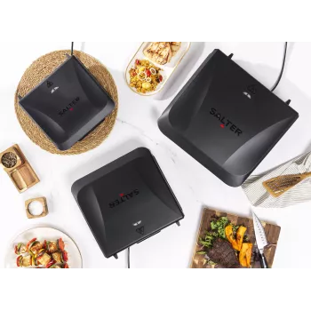 Salter EK6236VDE ActiGrill Everyday Ηλεκτρική ψηστιέρα, 1000 W, Αντικολλητική, Μαύρο/Ασημί