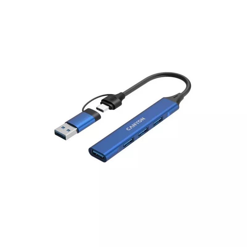 CANYON DS-02 4-in-1 Hub USB-A/C Μπλε