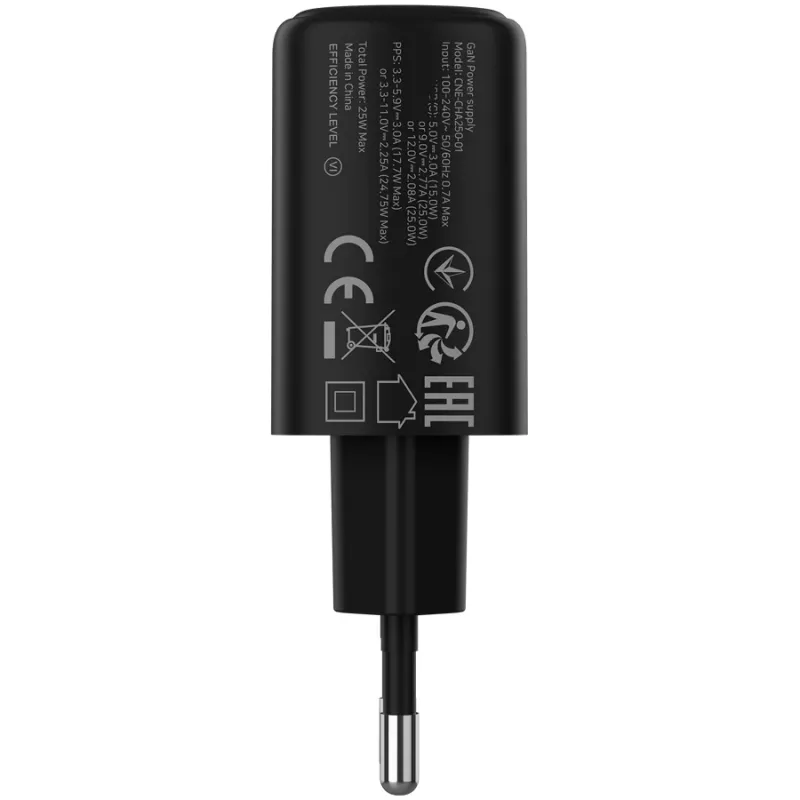 CANYON OnCharge 250 25W 1xPD EU Μαύρος Επιτοίχιος Φορτιστής