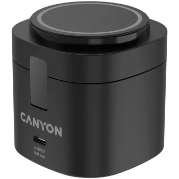 Canyon Ασύρματη Βάση Φόρτισης 4 σε 1, 30W max, Διαστάσεις: 70x70x70,3mm, Βάρος: 414g, με καλώδιο 1M, μαύρο