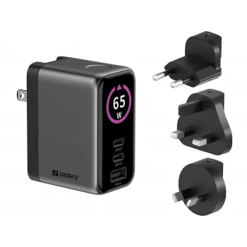 SANDBERG Φορτιστής Ταξιδιού PD65W Display