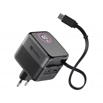 SANDBERG Φορτιστής PD65W Display+ Καλώδιο
