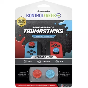 SteelSeries KontrolFreek Performance Thumbsticks Splash (κόκκινο/μπλε, 2 τεμ., για Nintendo Switch Joy-Cons & Nintendo Switch Lite)