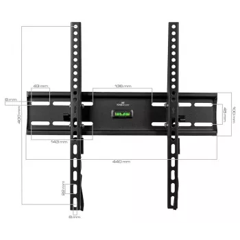 KINGMOUNT KG-1004 Κεκλιμένη Επιτοίχια Βάση TV για οθόνες 23-65 ιντσών, VESA 100x100 έως 400x400, έως 45 kg