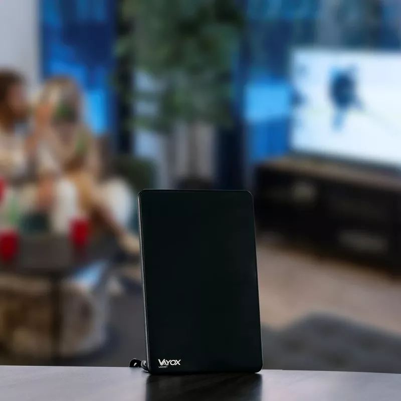 VAYOX VA0091 Εσωτερική κεραία DVB-T/T2 με ενισχυτή, Μαύρη