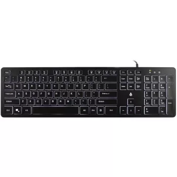 Accura Artesia ACC-K1408 Ενσύρματο πληκτρολόγιο μεμβράνης με οπίσθιο φωτισμό USB, Full-Size QWERTY, πολύχρωμο LED, μαύρο