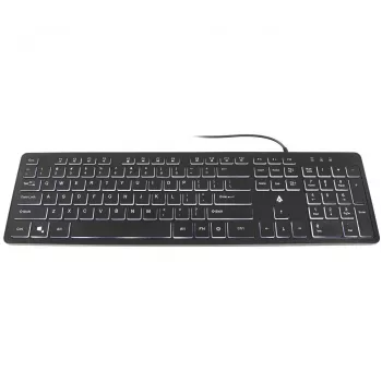 Accura Artesia ACC-K1408 Ενσύρματο πληκτρολόγιο μεμβράνης με οπίσθιο φωτισμό USB, Full-Size QWERTY, πολύχρωμο LED, μαύρο
