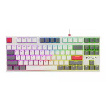 KRUX ATAX PRO RGB Creator Retro Gateron Yellow Pro μηχανικό πληκτρολόγιο (TKL, 87 πλήκτρα, Hot-Swappable, USB-C, PBT Double-Shot Keycaps, Per-Key RGB)