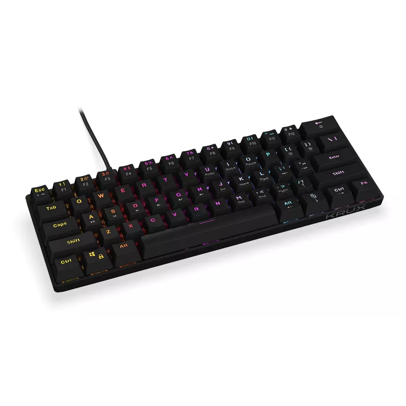 Μηχανικό gaming πληκτρολόγιο KRUX Qara 60%, Outemu Red, μαύρο, KRX0137
