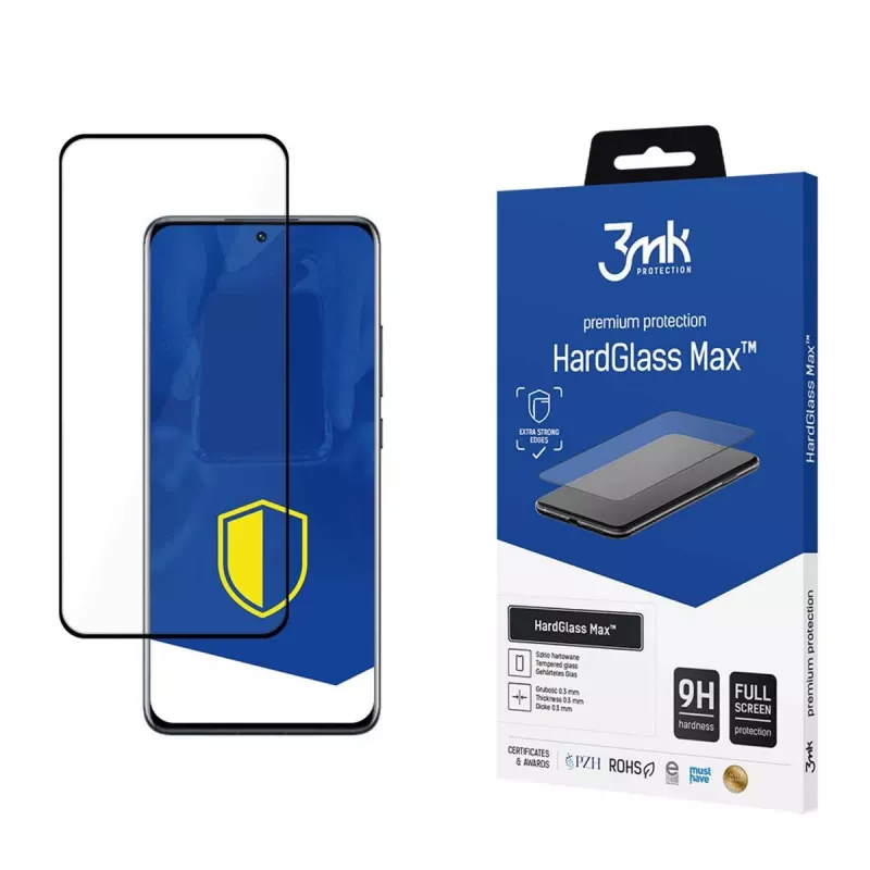 3MK HardGlass Max Μεμβράνη Προστασίας Οθόνης για Xiaomi 12 5G - Μαύρο
