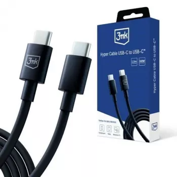 3mk Hyper Καλώδιο C to C 100W 1,2m Μαύρο