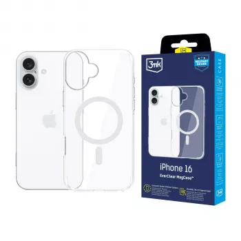 3MK EverClear MagCase πίσω κάλυμμα για Apple iPhone 16 - Κρυστάλλινο διαφανές
