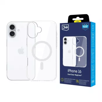 3MK EverClear MagCase πίσω κάλυμμα για Apple iPhone 16 - Κρυστάλλινο διαφανές