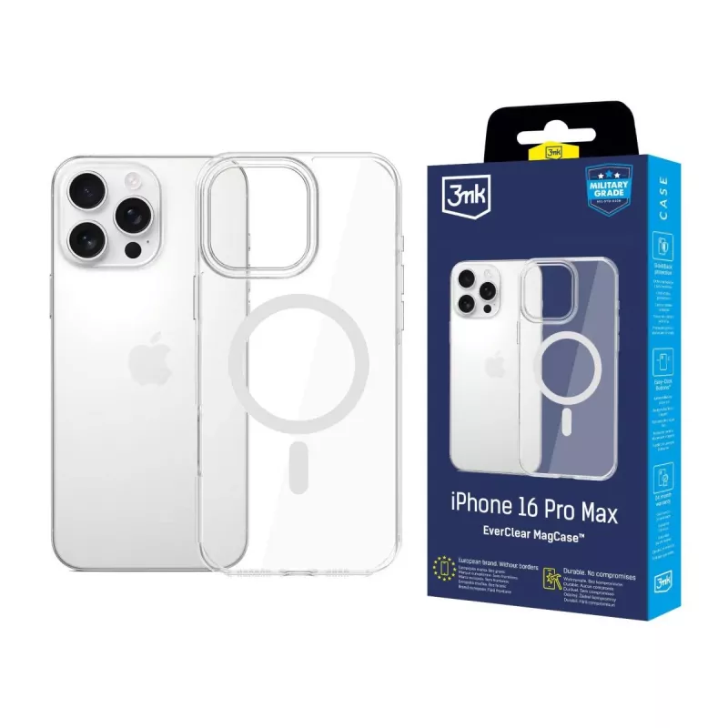 3MK EverClear MagCase πίσω κάλυμμα για Apple iPhone 16 Pro Max - Διαφανές